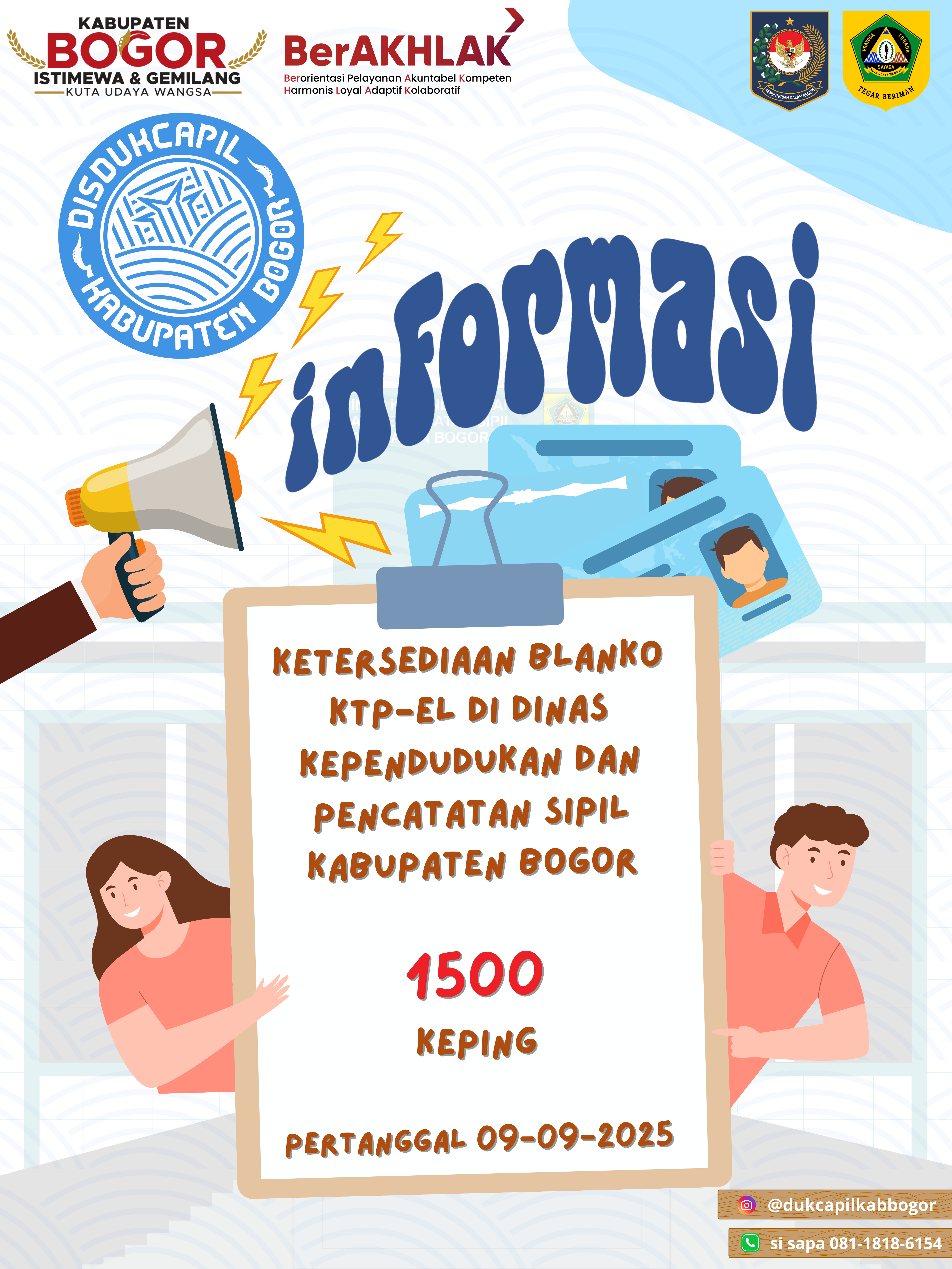 Informasi Ketersediaan Blanko KTP-el pertanggal 09 September 2025