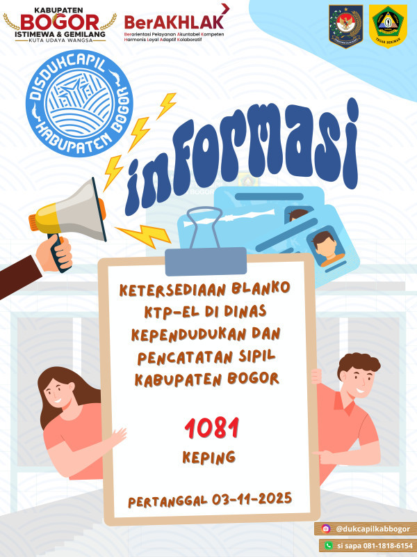 Informasi Ketersediaan Blanko KTP-el pertanggal 03 November 2025