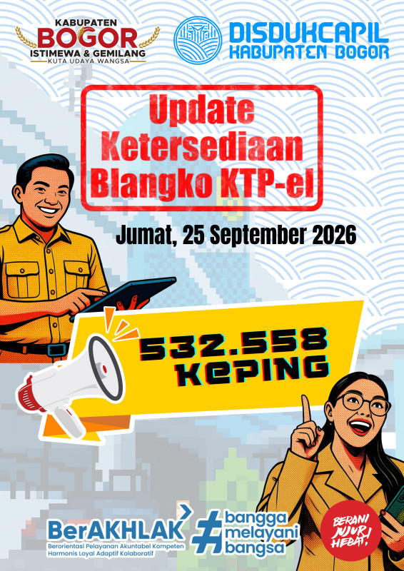 Informasi Ketersediaan Blanko KTP-el pertanggal 25 September 2026